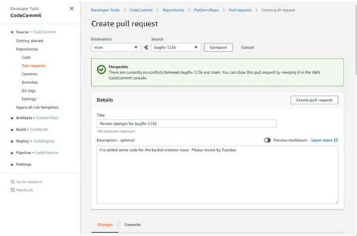 create-pull-request — AWS CLI 2.15.39 Command Reference